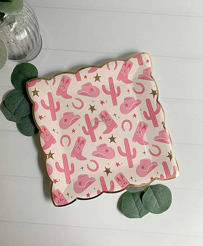 Cowgirl Patterned Paper Plate