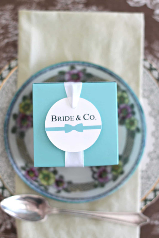 Premium Bride & Co. Favor Tags Breakfast at Tiffany's Bridal Shower Robin's Egg Blue 10pk