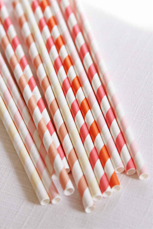Muted Rainbow Party Straws