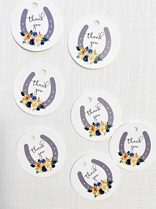 Kentucky Derby Party Favor Tags - Navy and Yellow