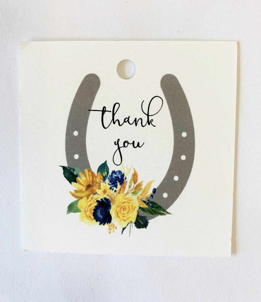 Navy and Blush Roses Kentucky Derby Party "thank you" party favor tags