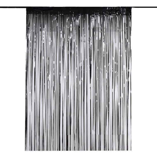 Black Fringe Backdrop Curtain
