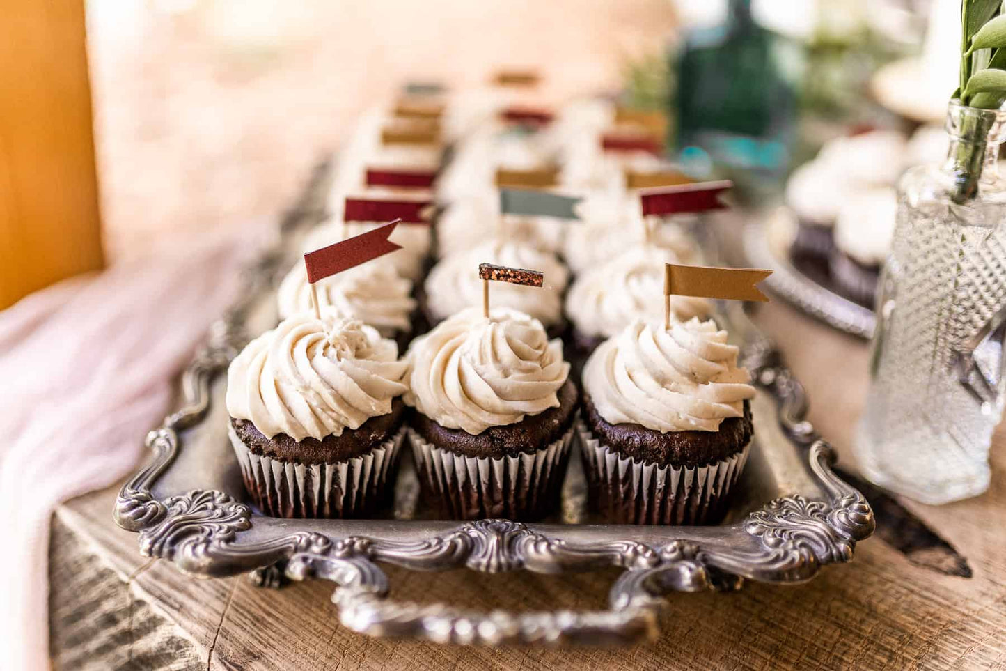 Wedding Cupcake Flag Toppers