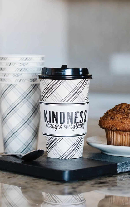 Kindness Plaid Disposable Coffee Cups
