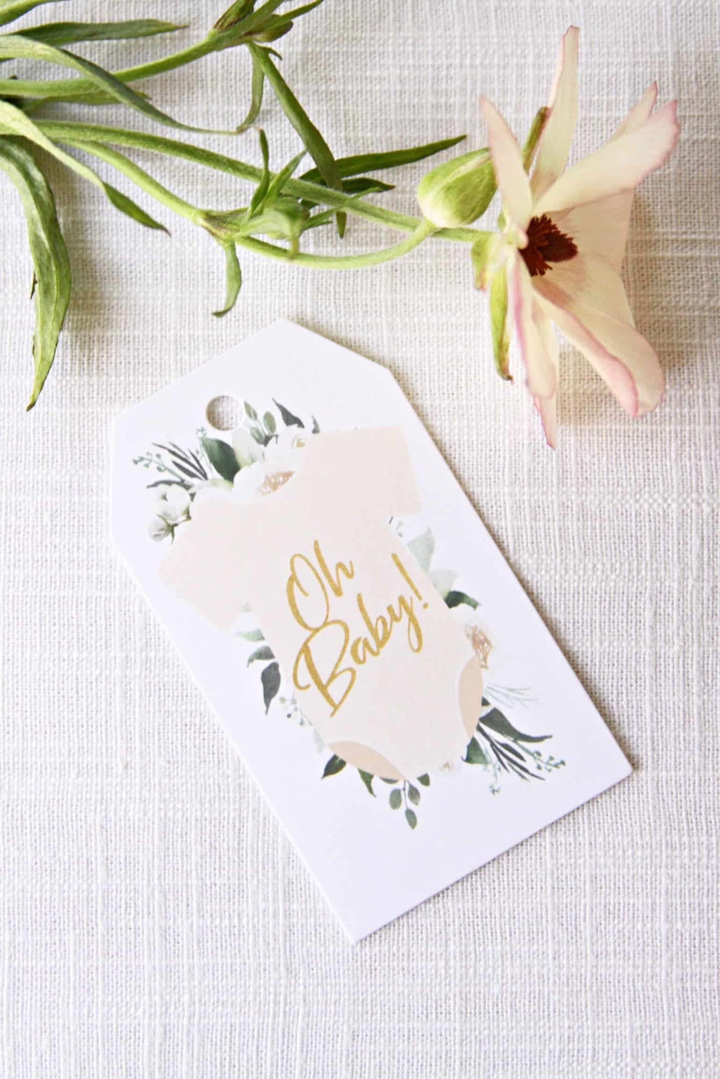 Oh Baby Shower Favor Tags Gift Tags - Baby Shower Thank You Tags Set of 12