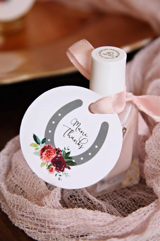 Derby Bridal Shower - Mani Thanks Favor Tags