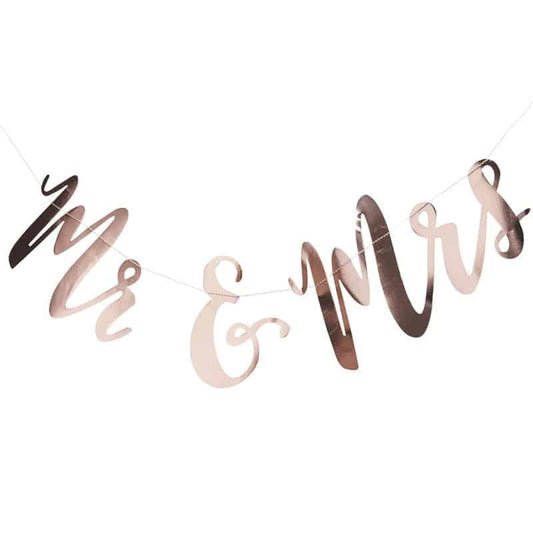 Mr & Mrs Rose Gold Banner