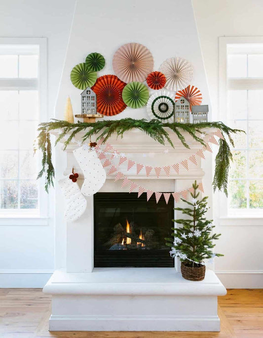 Christmas Decor - Paper Fan Display
