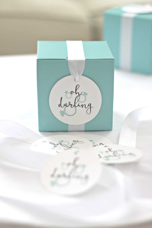Premium Oh Darling Favor Tags Engagement Ring Breakfast at Tiffany's  10pk