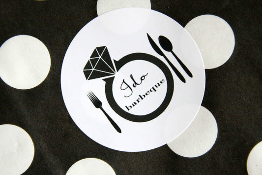 I Do BBQ Stickers for Favors
