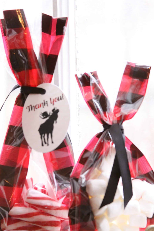 Buffalo Plaid Treat Bags & Tag Options