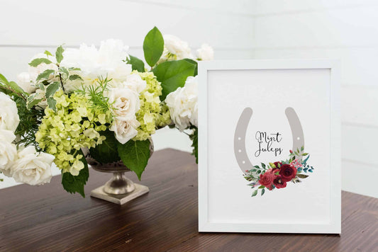 Derby Party Mint Juleps Sign Add a touch of elegance to your Kentucky Derby party with EnFete's original Kentucky Derby party sign. Make your celebration unforgettable. #KentuckyDerby #ElegantDecor #EnFete.