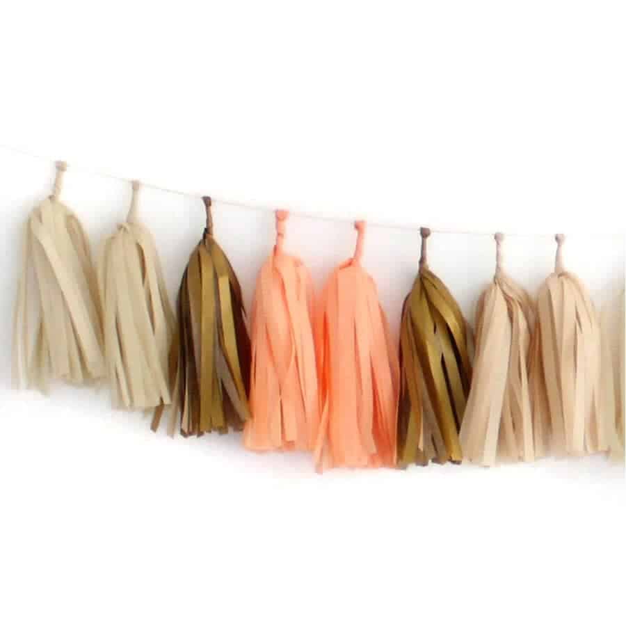 Muted Rainbow Tassel Garland