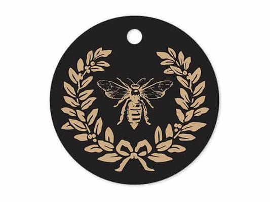 Bee Round Printed Gift Tags 3" Circle