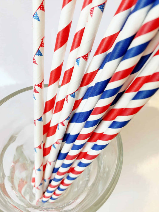 Red, White & Blue Straws