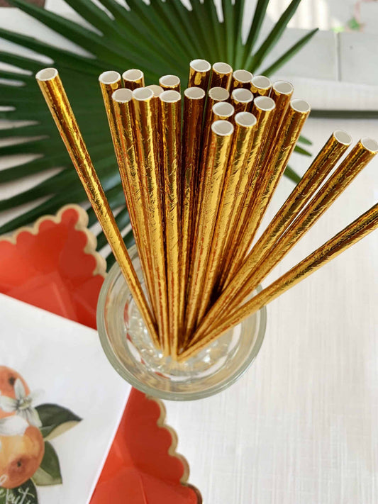Gold Foil Straws