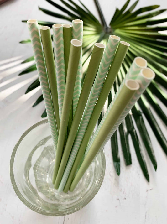 Sage Green and Mint Straws