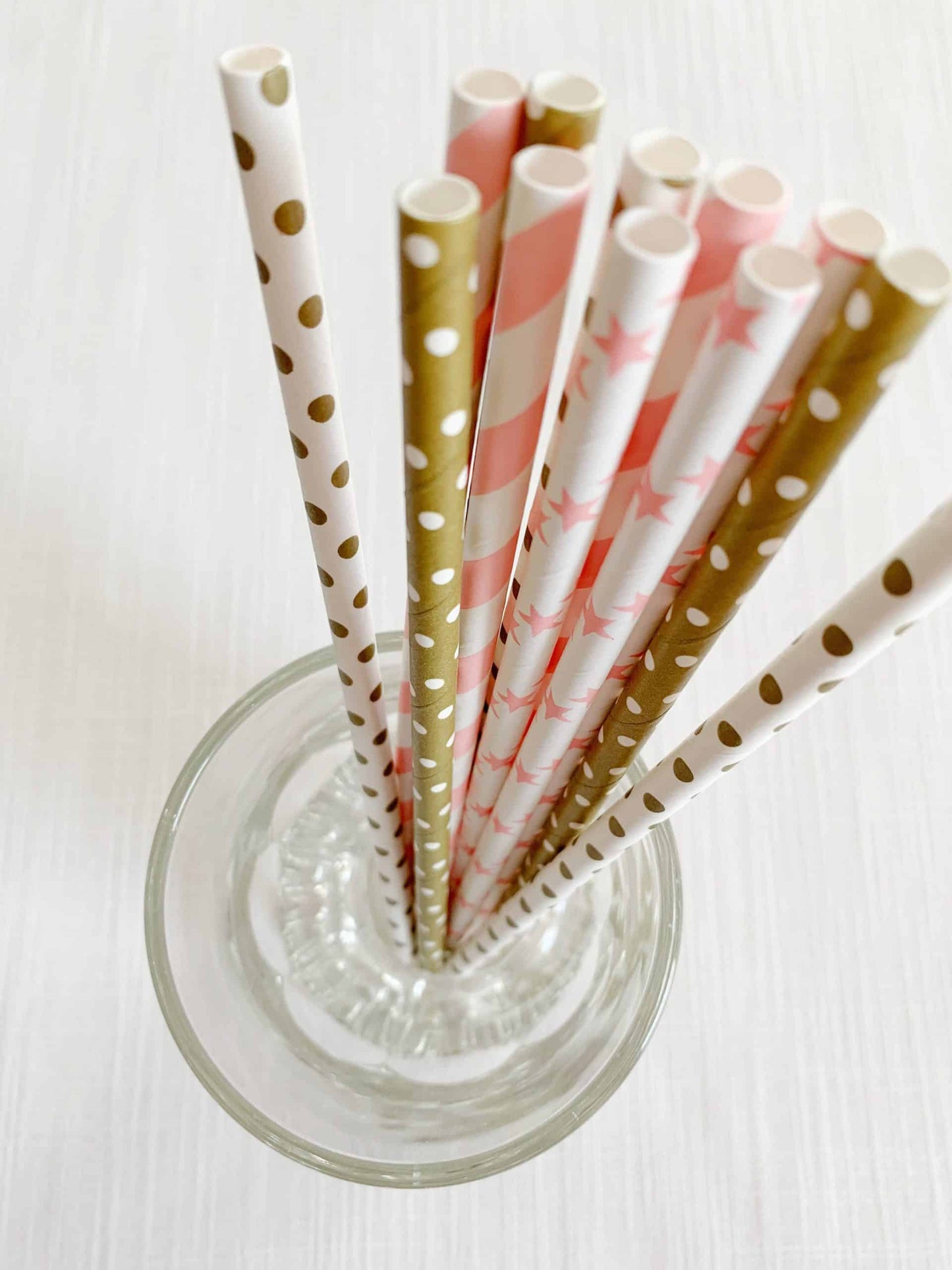 Blush and Gold Celestial Straws