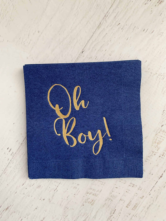 Oh Boy Baby Shower Cocktail Napkins