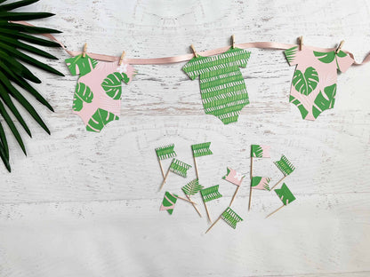 Safari Baby Shower Onesie Banner - Tropical Wild One Banner