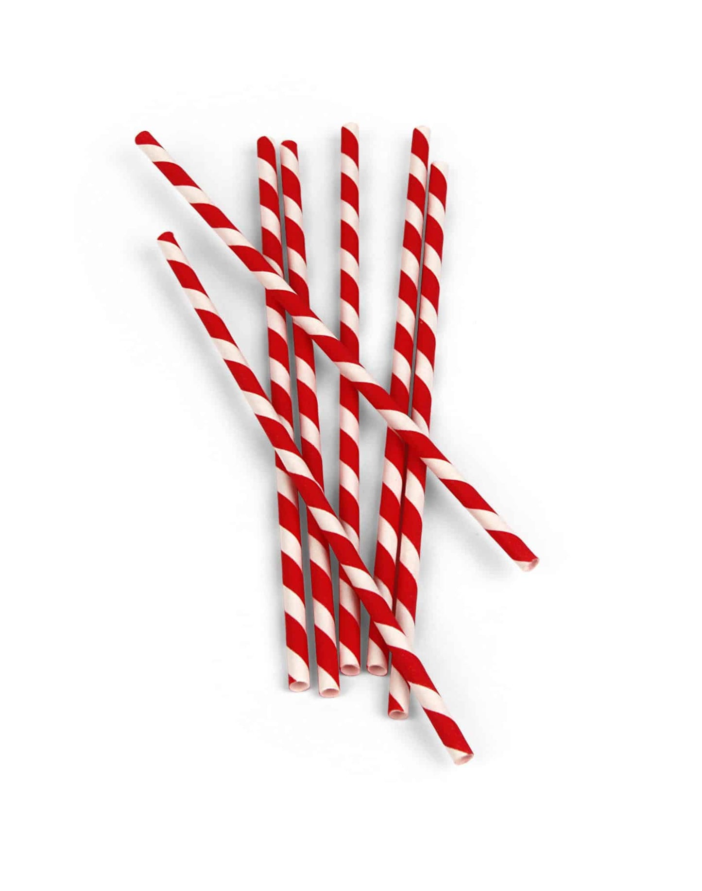 Red and White Wide Striped Straws