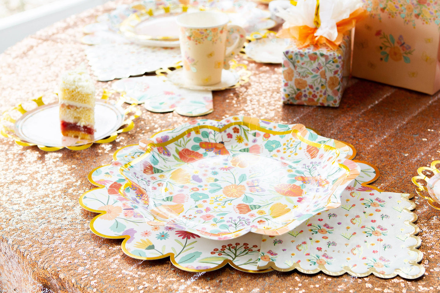 Tea Party Floral Luncheon Napkins