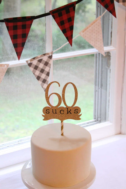 60 Sucks 60th Birthday Cake Topper