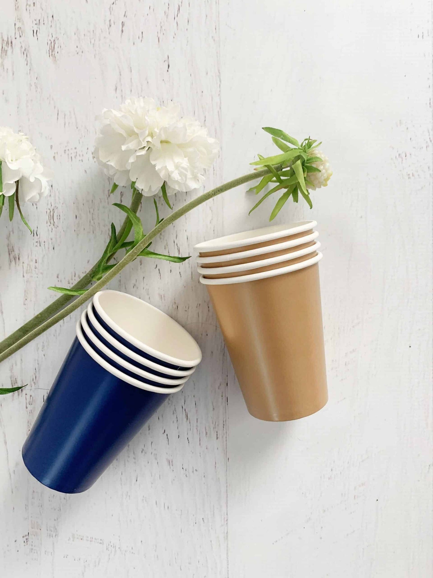 Navy & Gold Cups - Set of 8