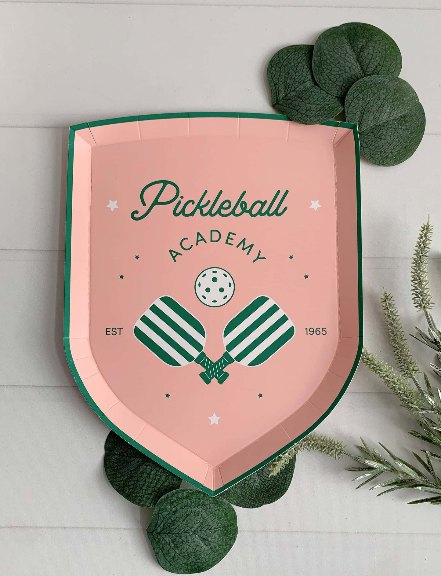 Pickleball Crest Paper Plates
