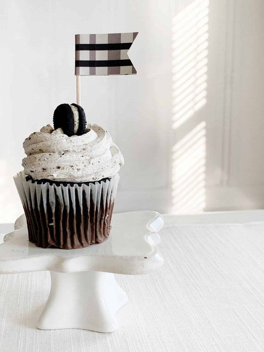 Plaid Cupcake Toppers - Boyfriend Birthday