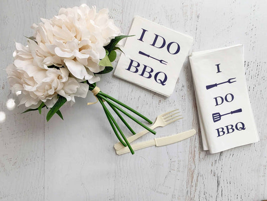 I Do BBQ Folded Dinner Napkins