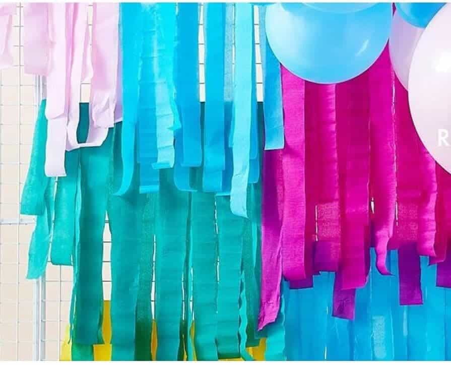 Teal Streamers for Fringe Backdrops