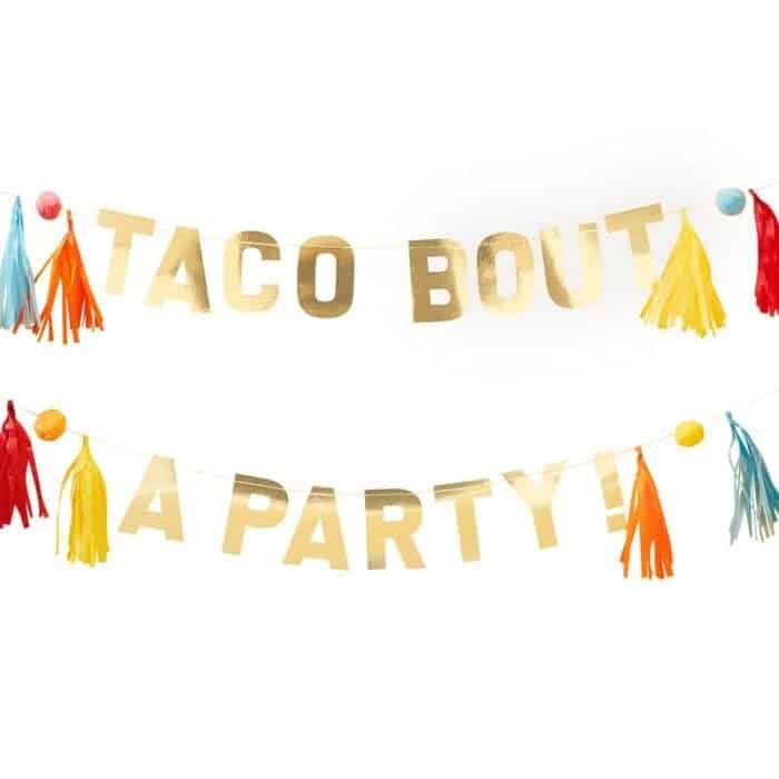 Taco Bout a Party Gold and Tassel Banner