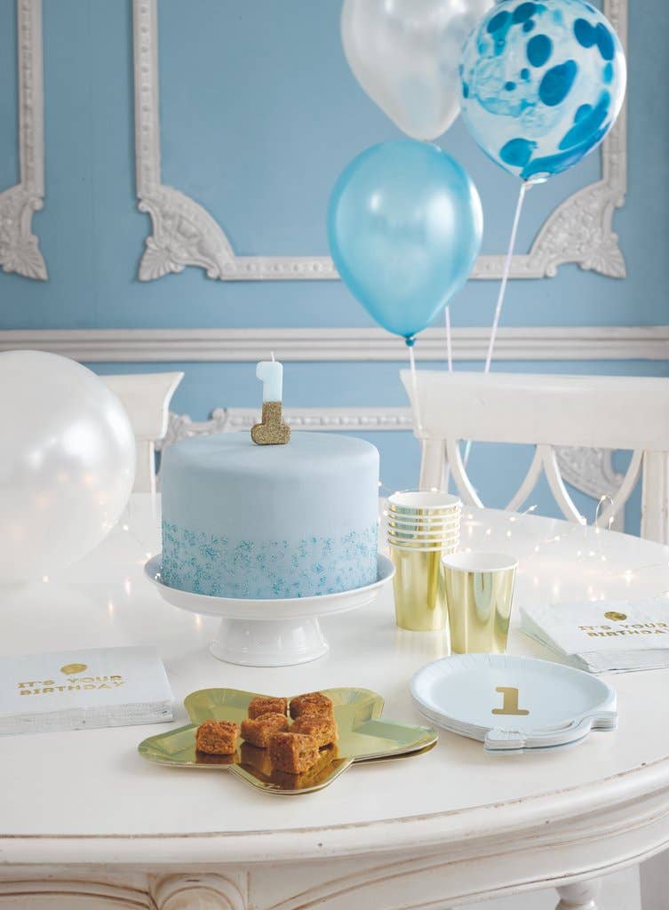 Blue Glitter Number 1 Candle - Birthday Cake Topper