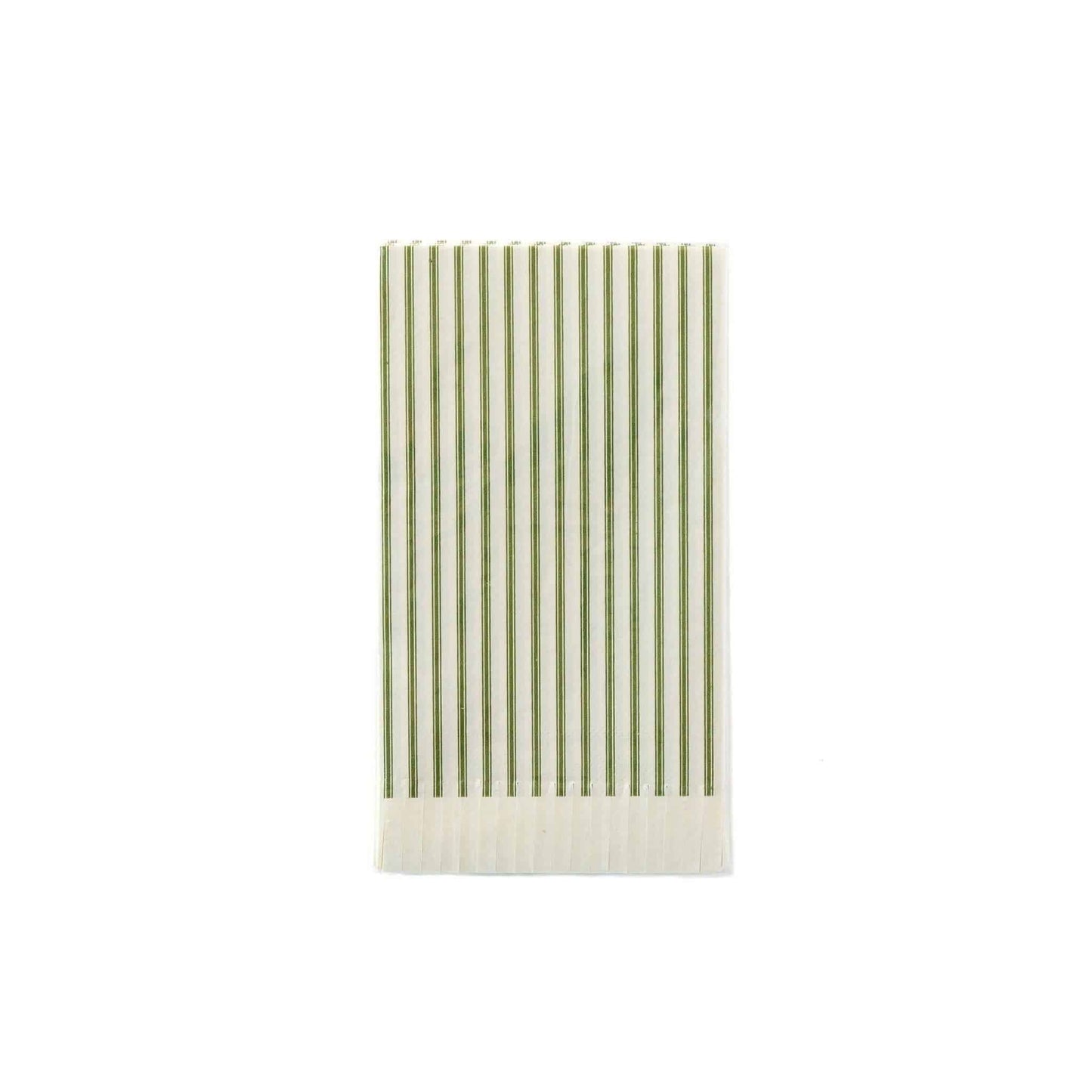 Green Striped Fringe Dinner Napkins