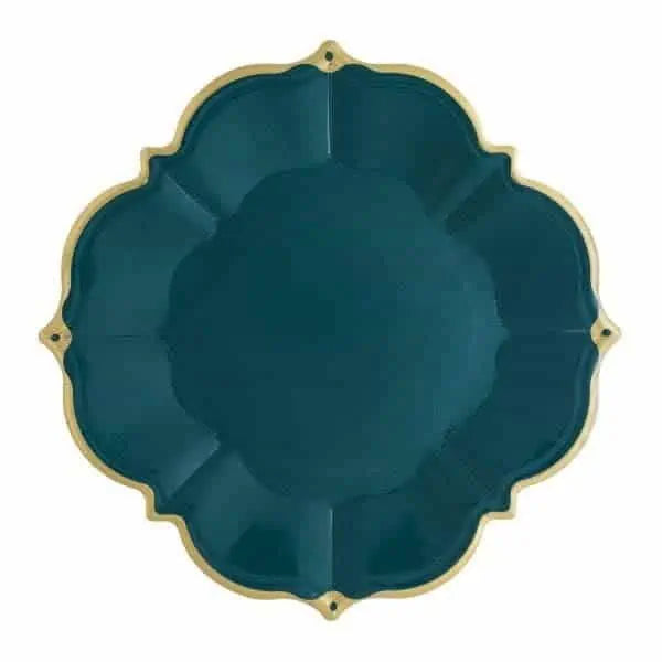 Teal Scalloped Lunch Plates