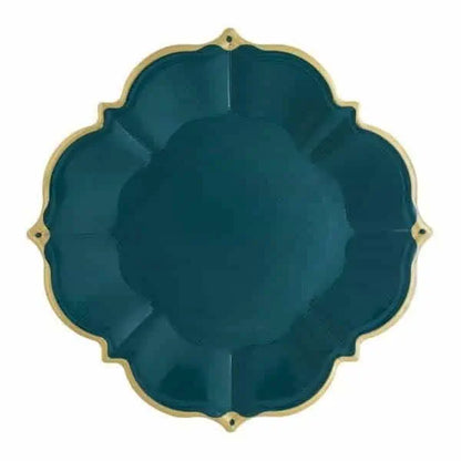 Teal Scalloped Lunch Plates