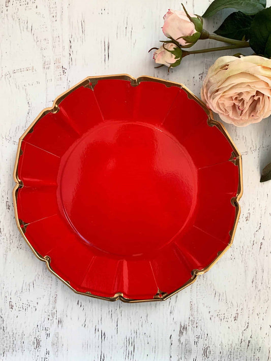 Red Scalloped Dinner Plates