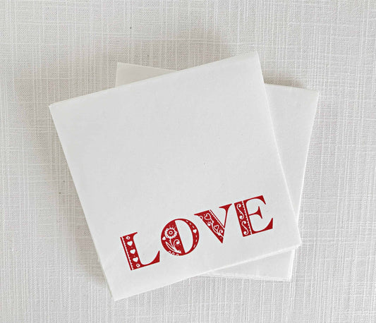 Love Valentine Cocktail Napkins