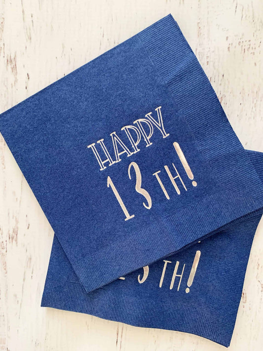 13th birthday party napkins and party supplies