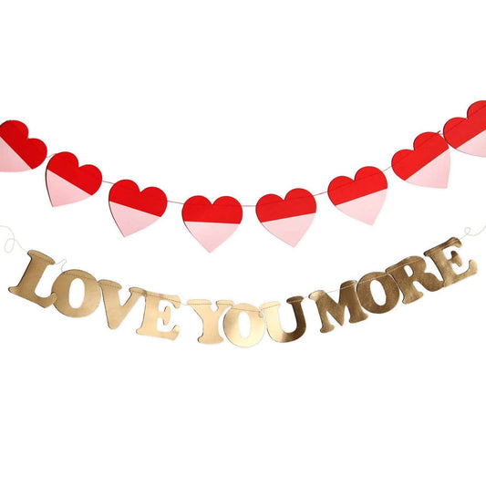 Love You More Valentine Banner