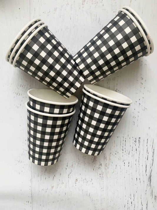 Black and White Checked Cups