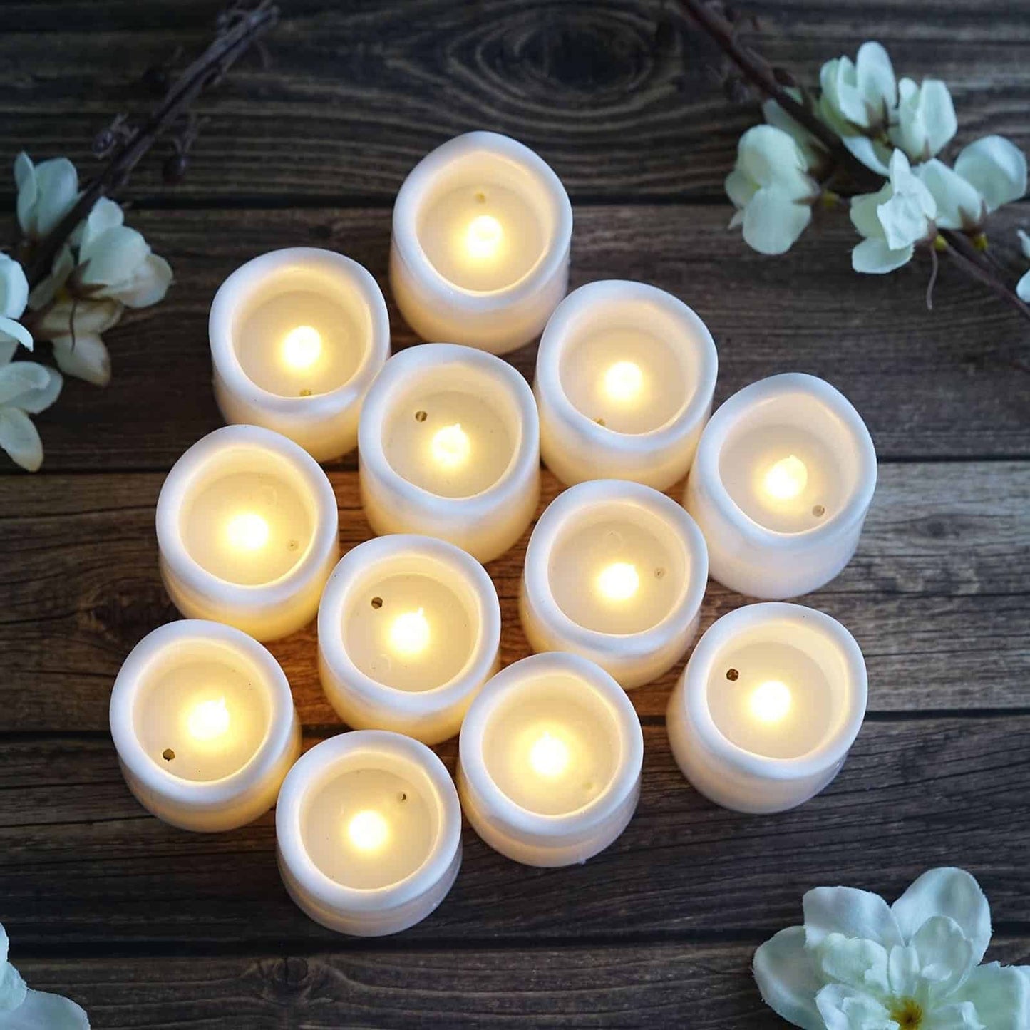 LED Votives - White Set of 12