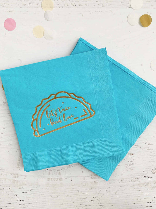 Let's Taco 'Bout Love Napkins - Turquoise