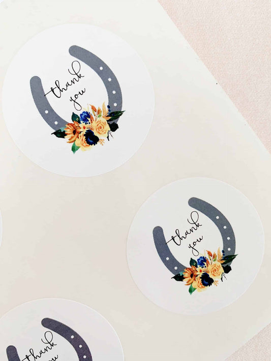 Derby Thank You Stickers - Navy & Gold