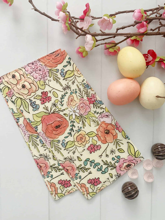 Floral Paper Dinner Napkins