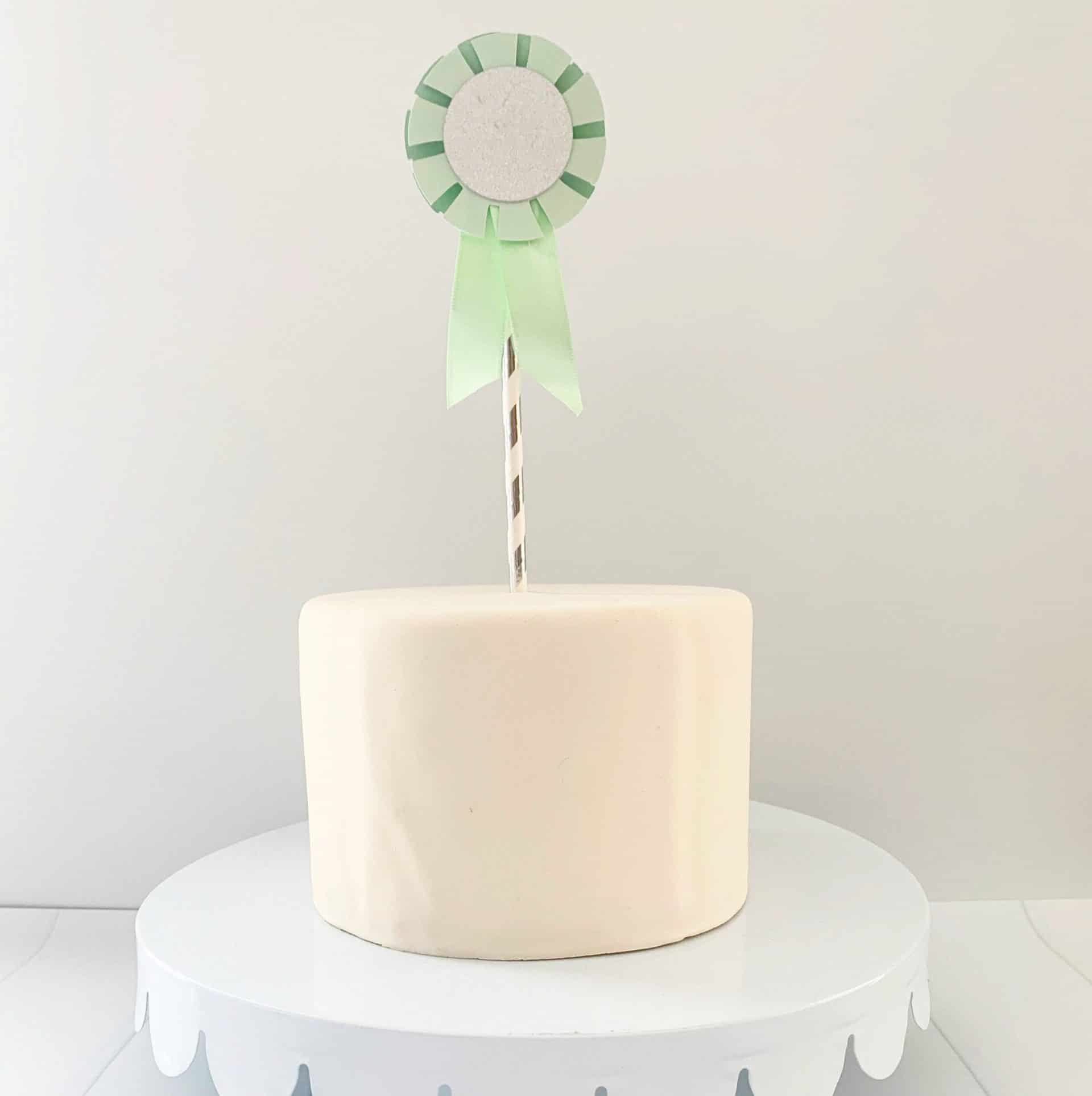 Mint Green Derby Party Cake Topper