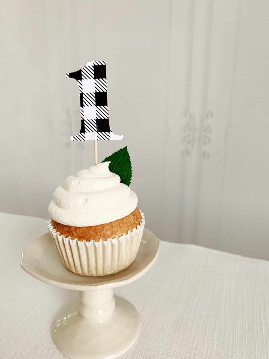 Mini Plaid 1 Topper - Black & White