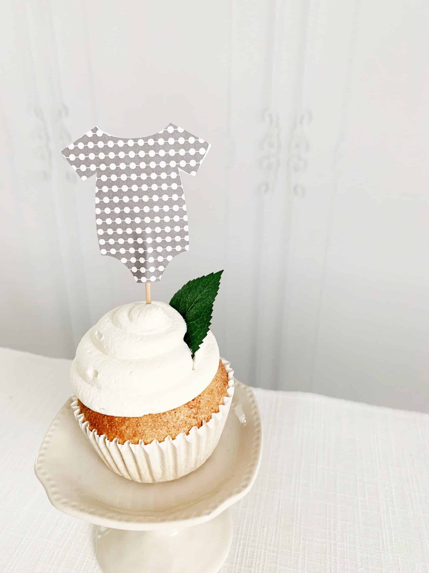 Onesie Treat Picks - Grey Modern Dot