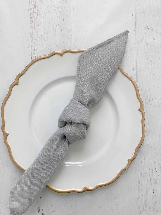 Silver Linen Cloth Dinner Napkin